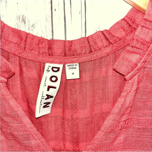 Dolan Left Coast Tandy Ruffle Blouse Peachy Pink Women’s Size Medium - Picture 5 of 5